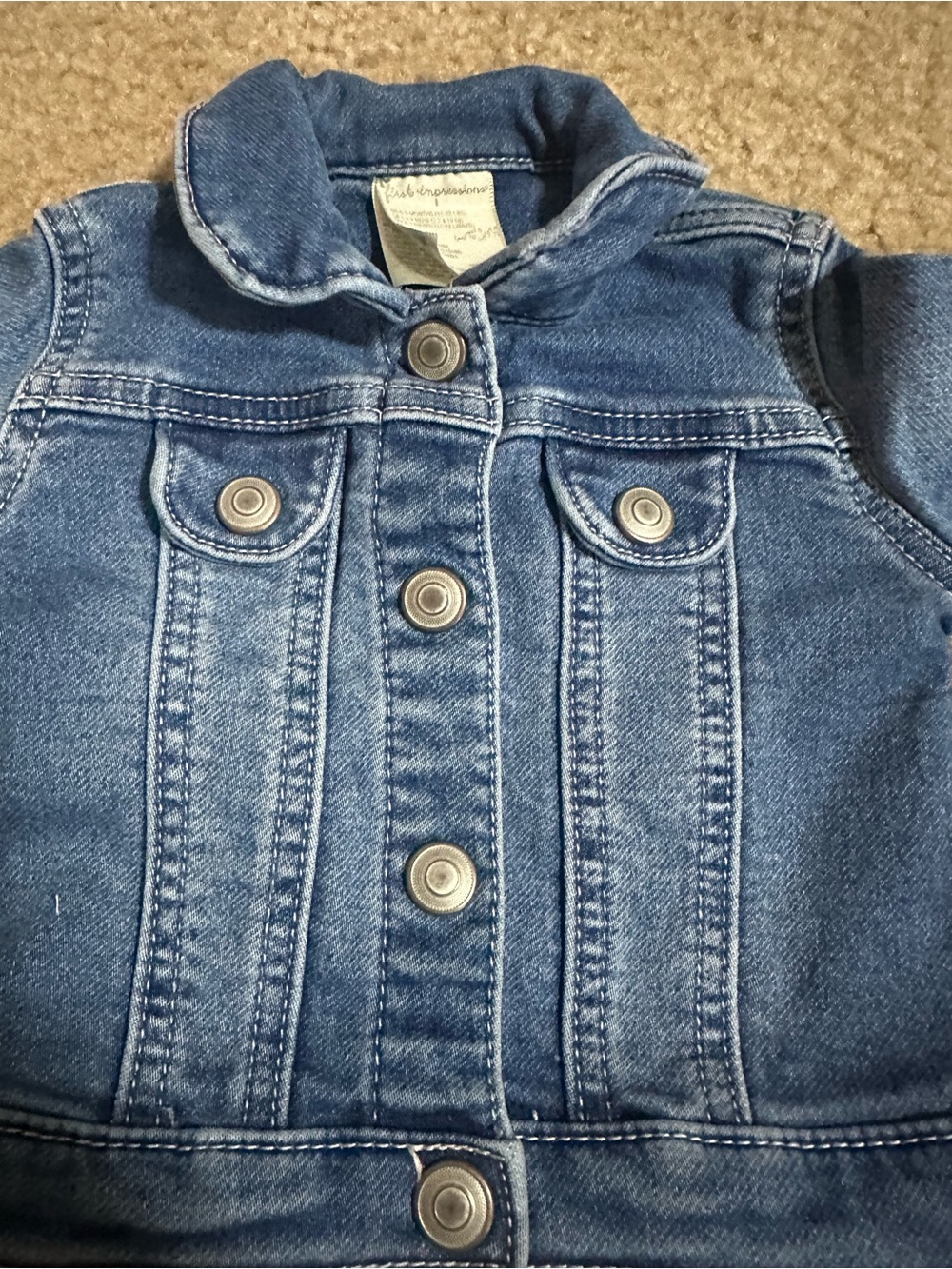 Handmade Patriotic Baby Denim Jacket 6–9 Months Cowboy Boots USA One-of-a-Kind - Picture 3 of 4